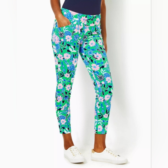 Lilly Pulitzer‎ Luxletic Corso Pant UPF 50+ Spearmint Golf Till You Drop Size 4 - Picture 1 of 14